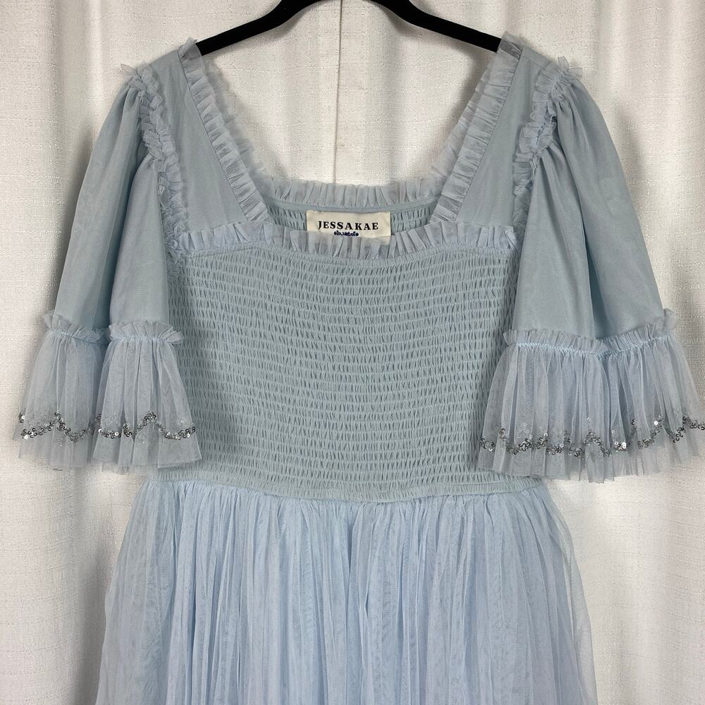 JessaKae Pale Blue Tiered Midi Dress - Picture 6 of 15